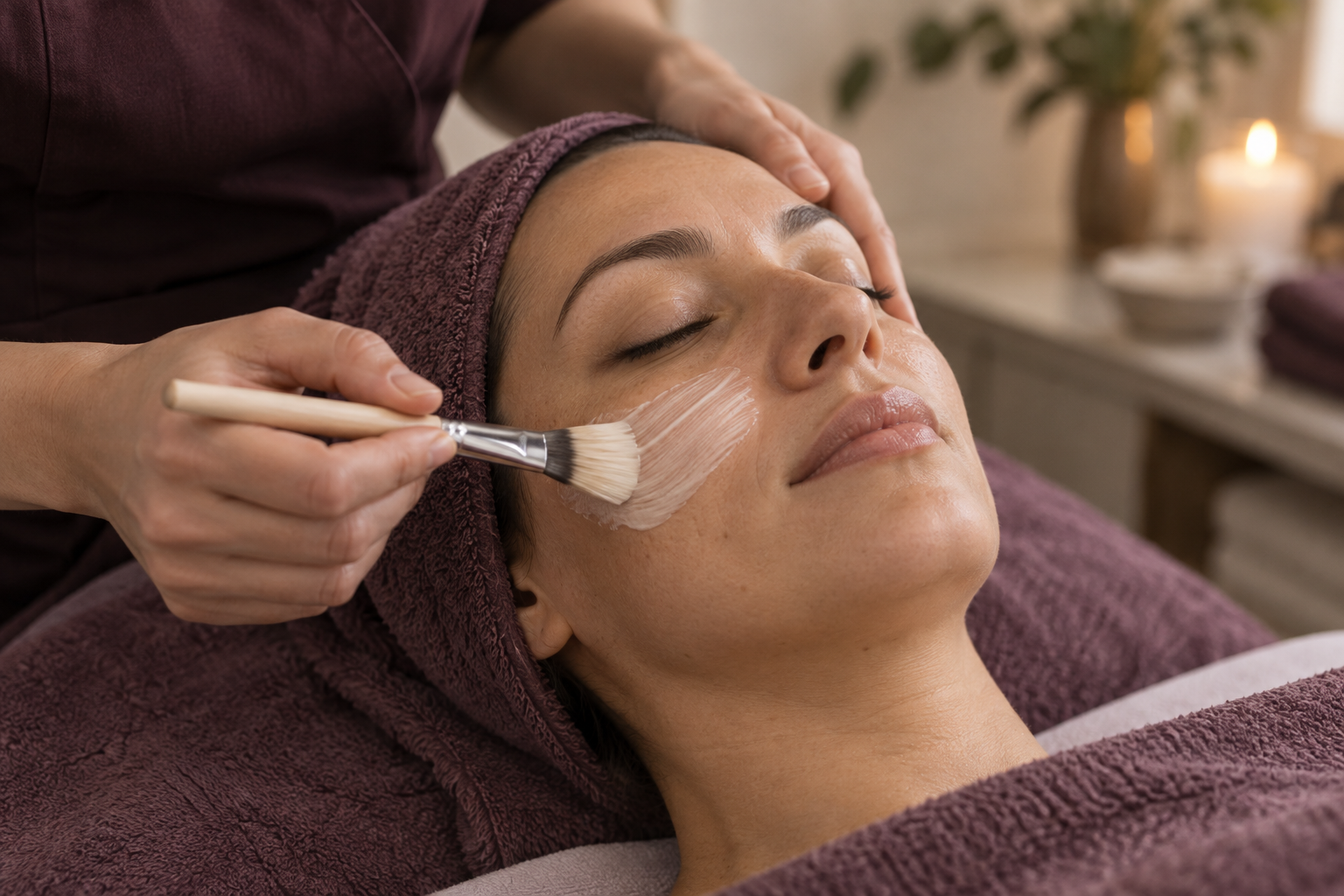 Tratamento facial no espaço de estética